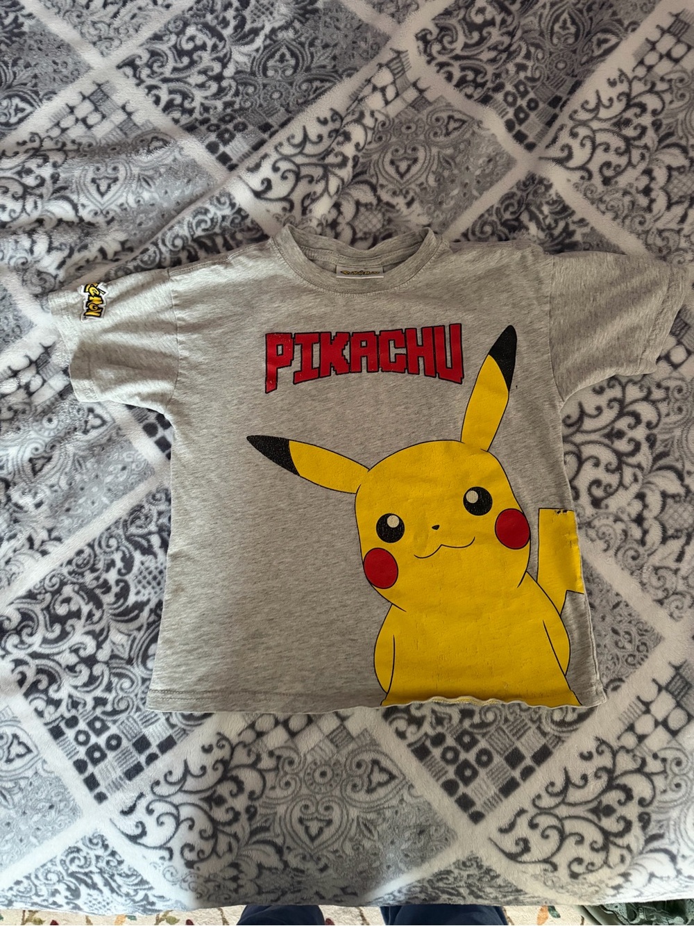 Pikachu Graphic Tee - Gray & Yellow Kids Shirt